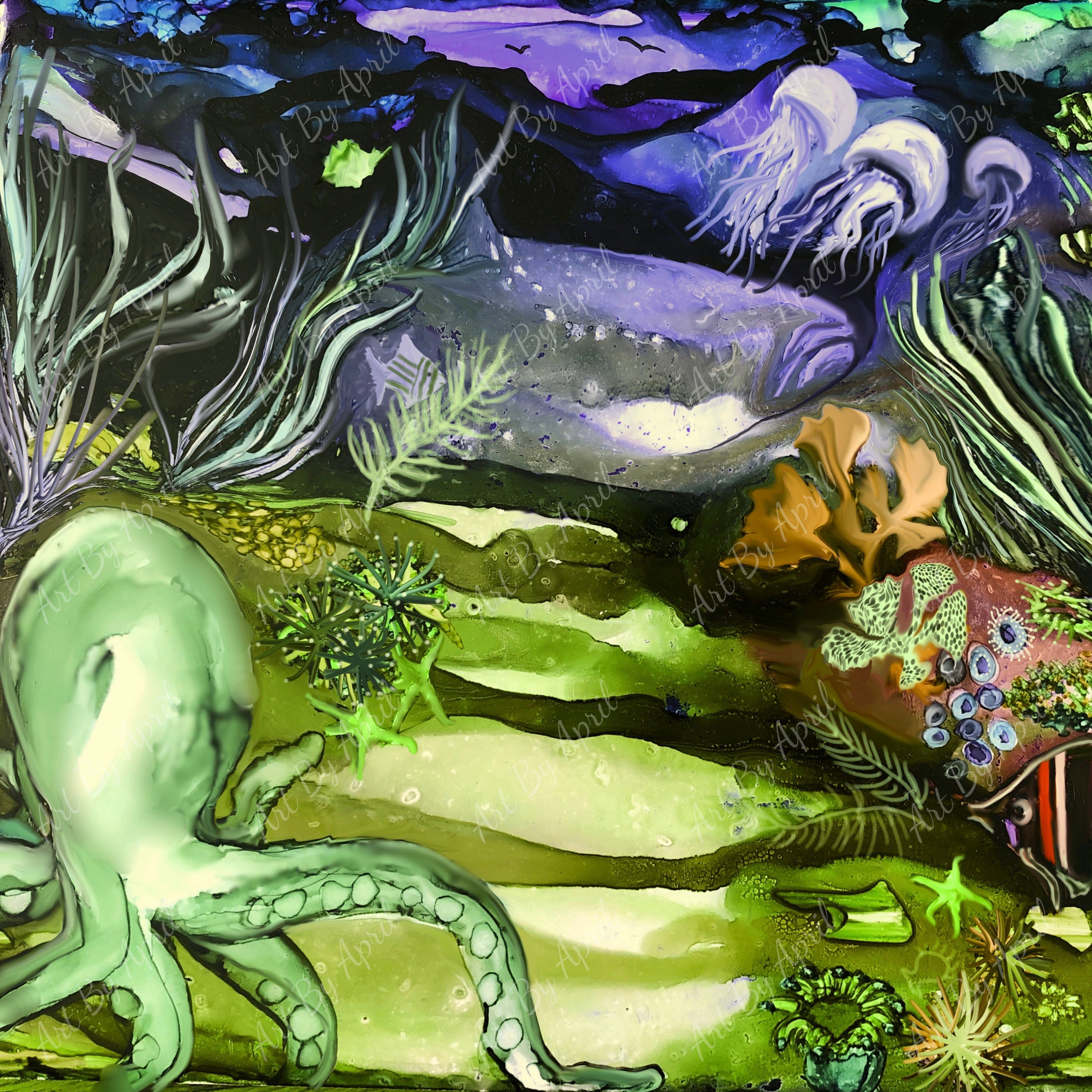 Octopus Garden In Green￼